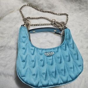 Guess Quilted Satin Micro Hobo/Shoulder Bag